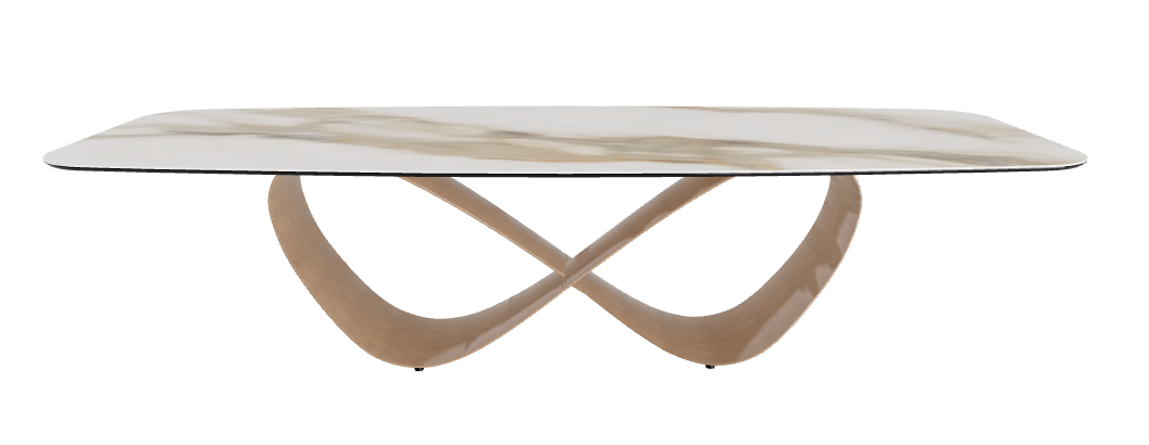 300x120x75h Barrel Shaped_Matt Borghini Calacatta_Brushed Bronze