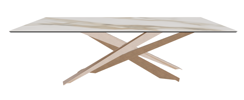 240x120x74.5h Rectangle Shaped_Matt Borghini Calacatta_Brushed Bronze