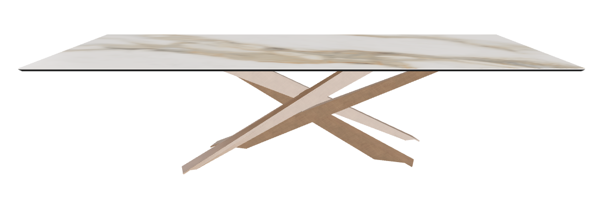 300x120x74.5h Rectangle Shaped_Matt Borghini Calacatta_Brushed Bronze