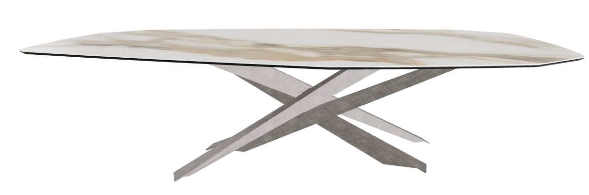 300x130x74.5h Polygon Shaped_Matt Borghini Calacatta_Brushed Grey