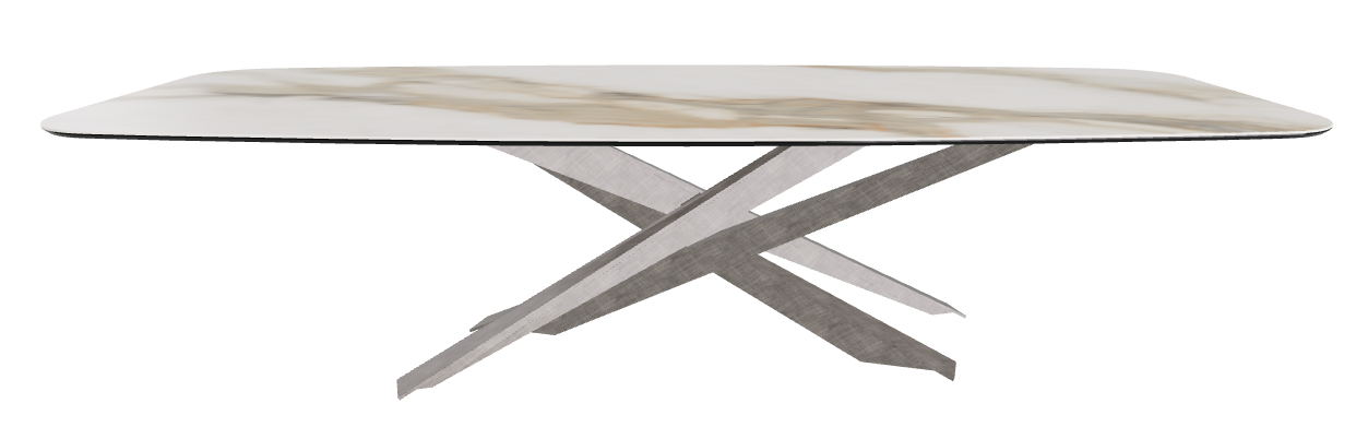 300x120x74.5h Barrel Shaped_Matt Borghini Calacatta_Brushed Grey