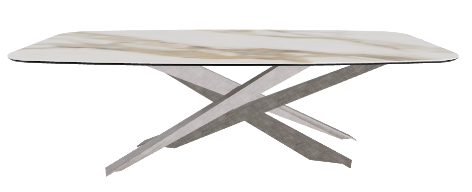 240x120x74.5h Barrel Shaped_Matt Borghini Calacatta_Brushed Grey