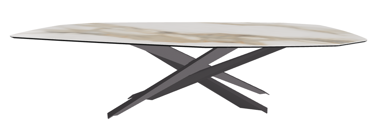 300x130x74.5h Polygon Shaped_Matt Borghini Calacatta_Graphite Embossed