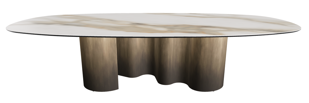 300x150x74h Biscuit Shaped_Matt Borghini Calacatta_Oxy Brass