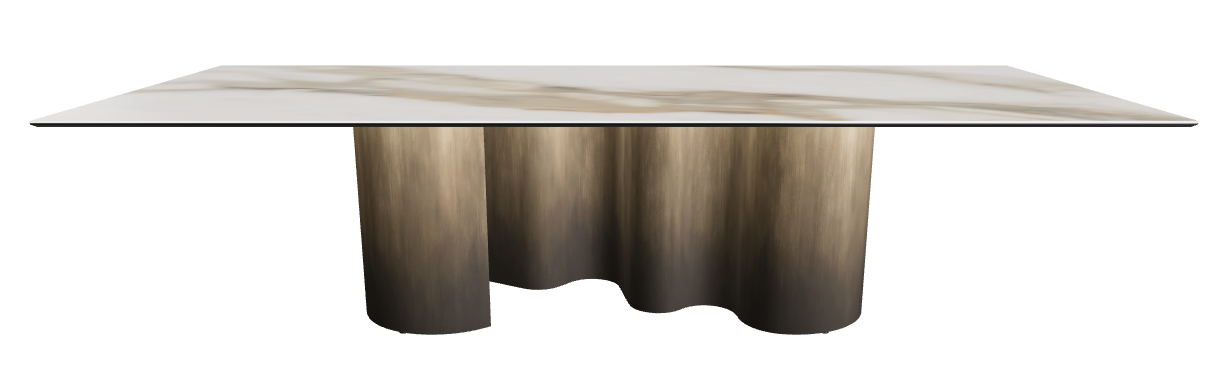 300x120x74h Rectangle Shaped_Matt Borghini Calacatta_Oxy Brass