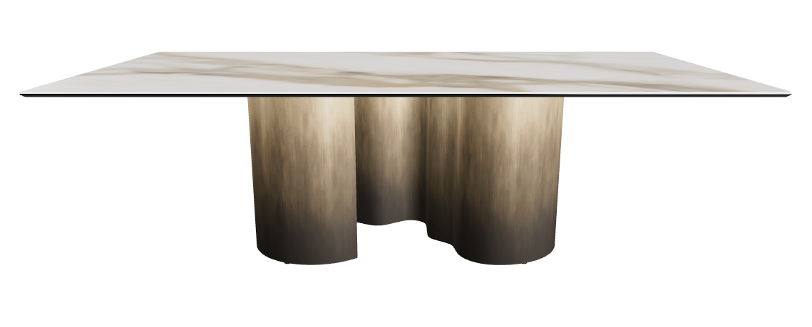 240x120x74h Rectangle Shaped_Matt Borghini Calacatta_Oxy Brass