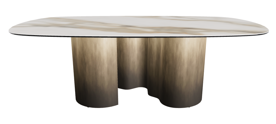 220x120x74h Biscuit Shaped_Matt Borghini Calacatta_Oxy Brass