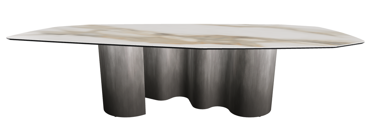 300x130x74h Polygon Shaped_Matt Borghini Calacatta_Oxy Grey