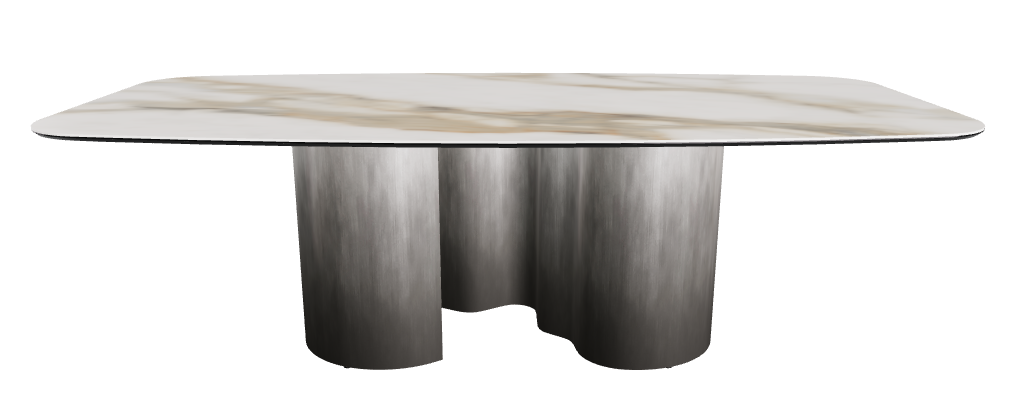 240x120x74h Barrel Shaped_Matt Borghini Calacatta_Oxy Grey