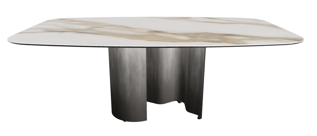 200x120x74h Barrel Shaped_Matt Borghini Calacatta_Oxy Grey