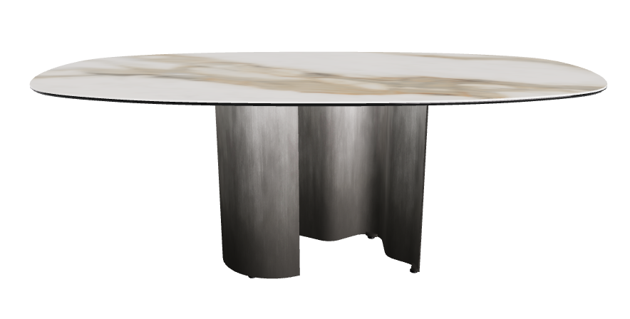 200x100x74h Bisuit Shaped_Matt Borghini Calacatta_Oxy Grey