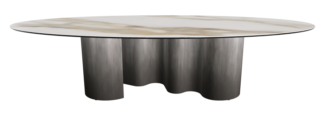 300x150x74h Oval Shaped_Matt Borghini Calacatta_Oxy Grey