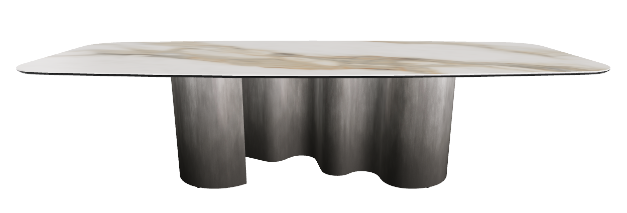 300x120x74h Barrel Shaped_Matt Borghini Calacatta_Oxy Grey