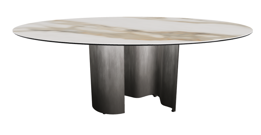 200x120x74h Oval Shaped_Matt Borghini Calacatta_Oxy Grey