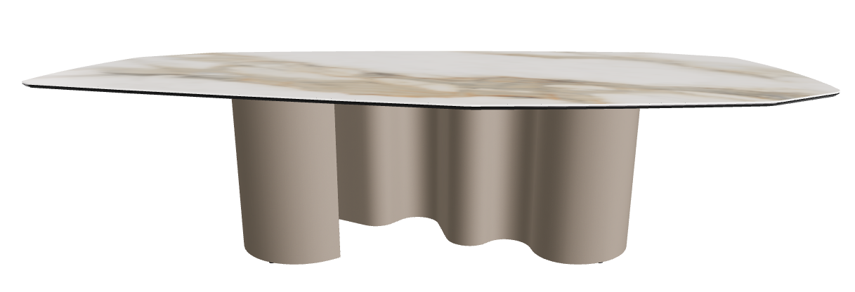 300x130x74h Polygon Shaped_Matt Borghini Calacatta_Titanium Embossed