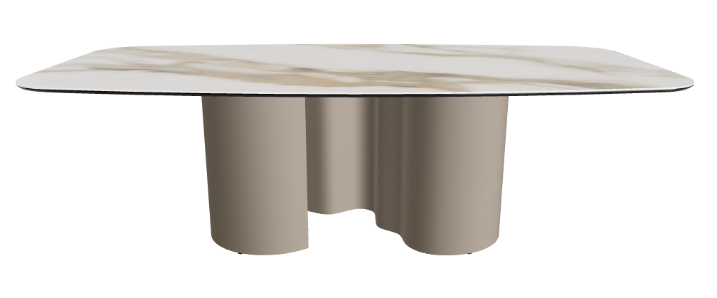 240x120x74h Barrel Shaped_Matt Borghini Calacatta_Titanium Embossed