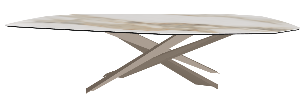 300x130x74.5h Polygon Shaped_Matt Borghini Calacatta_Titanium Embossed