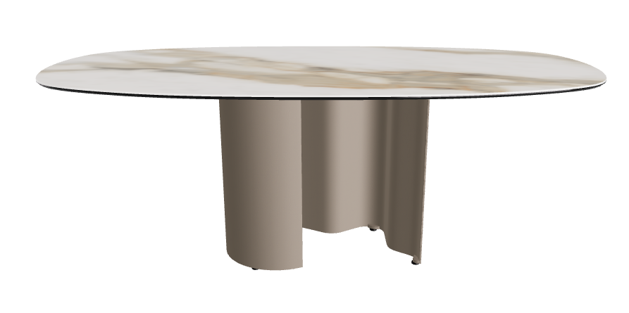 200x100x74h Bisuit Shaped_Matt Borghini Calacatta_Titanium Embossed