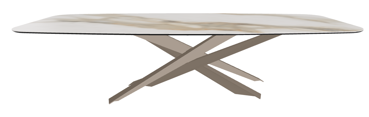 300x120x74.5h Barrel Shaped_Matt Borghini Calacatta_Titanium Embossed