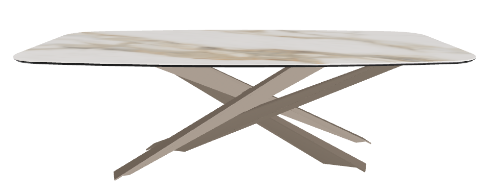 240x120x74.5h Barrel Shaped_Matt Borghini Calacatta_Titanium Embossed