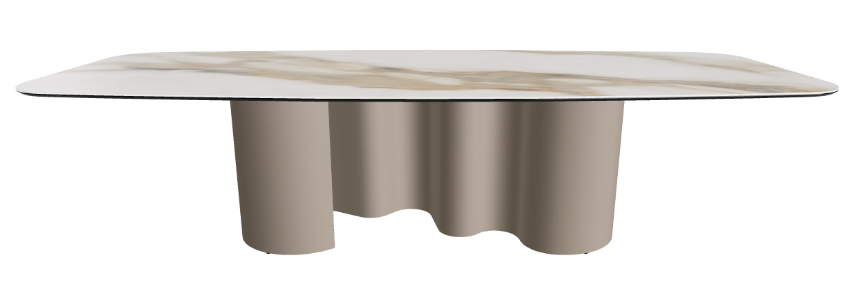 300x120x74h Barrel Shaped_Matt Borghini Calacatta_Titanium Embossed
