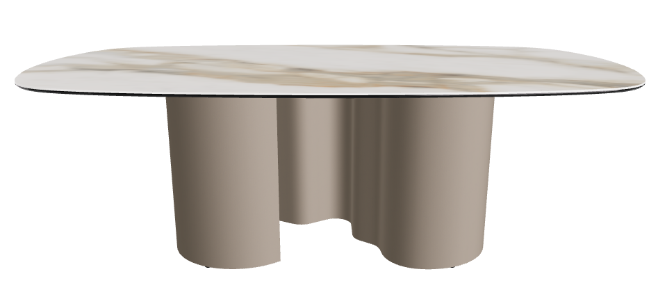 220x120x74h Biscuit Shaped_Matt Borghini Calacatta_Titanium Embossed