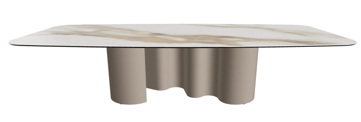 320x138x74h Barrel Shaped_Matt Borghini Calacatta_Titanium Embossed