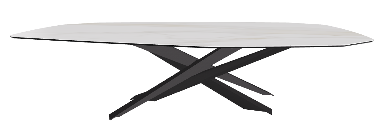 300x130x74.5h Polygon Shaped_Matt Golden Calacatta_Black Embossed