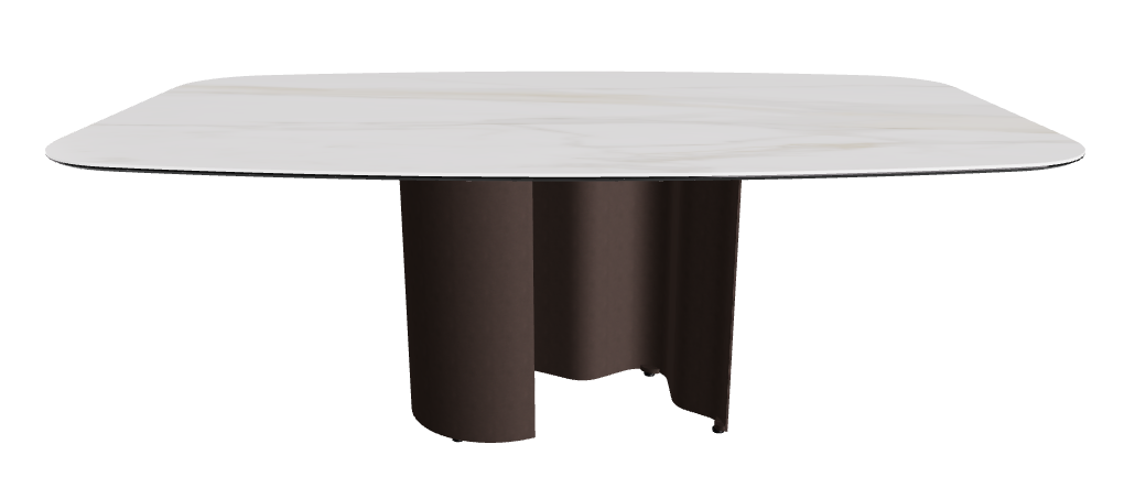 200x120x74h Barrel Shaped_Matt Golden Calacatta_Bronze Embossed