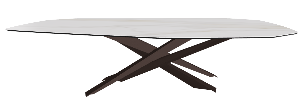 300x130x74.5h Polygon Shaped_Matt Golden Calacatta_Bronze Embossed