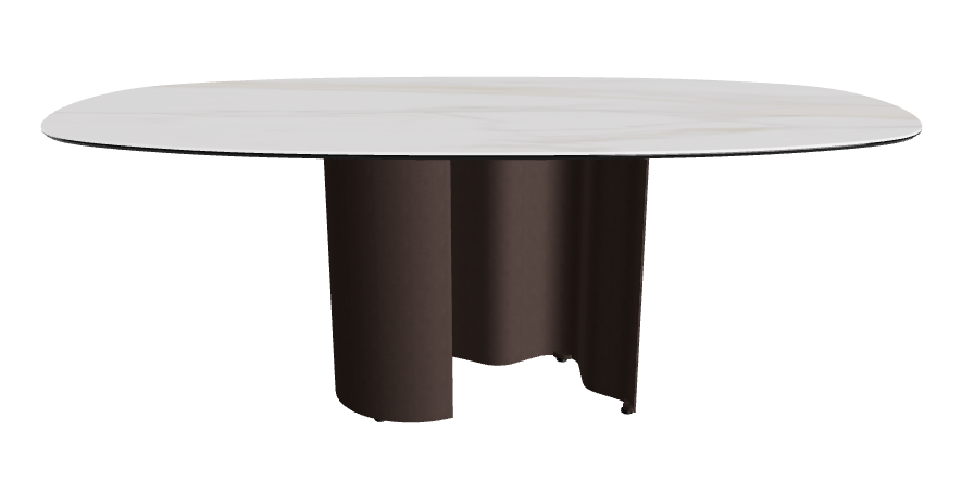 200x100x74h Bisuit Shaped_Matt Golden Calacatta_Bronze Embossed