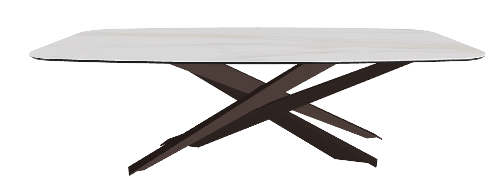 240x120x74.5h Barrel Shaped_Matt Golden Calacatta_Bronze Embossed