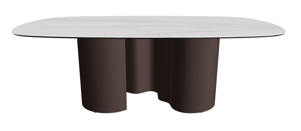 220x120x74h Biscuit Shaped_Matt Golden Calacatta_Bronze Embossed