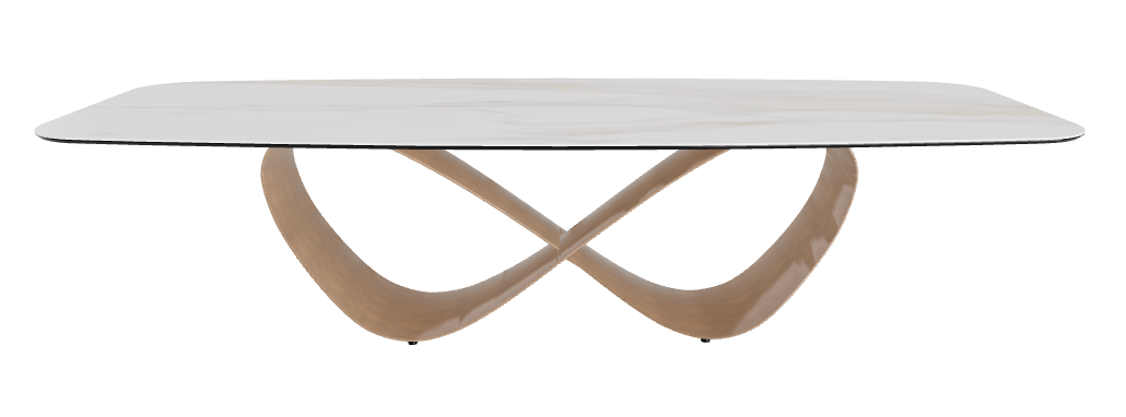 300x120x75h Barrel Shaped_Matt Golden Calacatta_Brushed Bronze