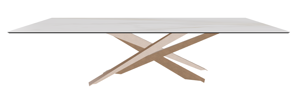 300x120x74.5h Rectangle Shaped_Matt Golden Calacatta_Brushed Bronze