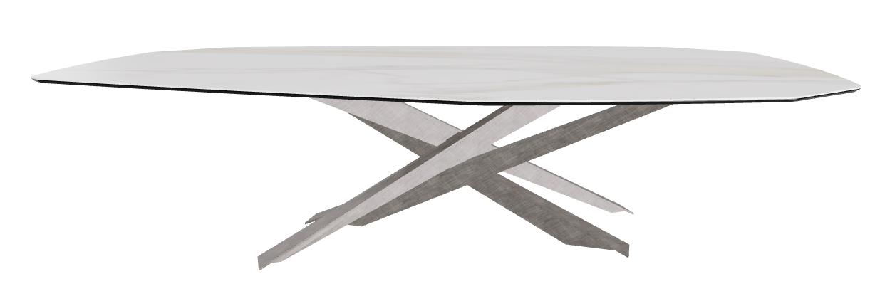 300x130x74.5h Polygon Shaped_Matt Golden Calacatta_Brushed Grey