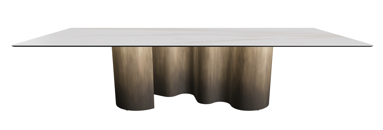 300x120x74h Rectangle Shaped_Matt Golden Calacatta_Oxy Brass