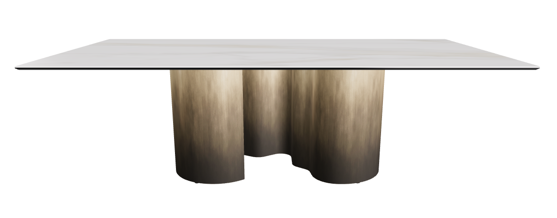 240x120x74h Rectangle Shaped_Matt Golden Calacatta_Oxy Brass