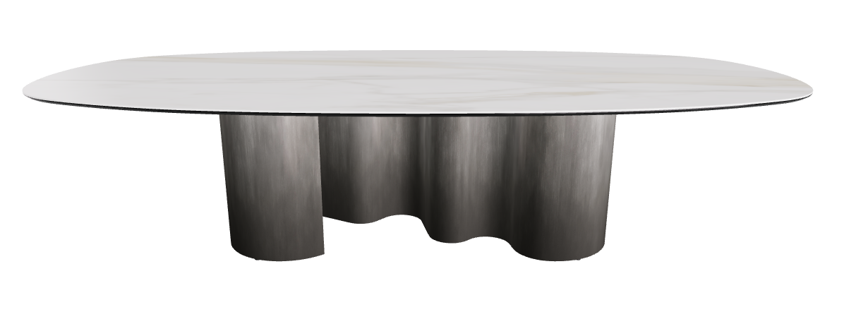 300x150x74h Biscuit Shaped_Matt Golden Calacatta_Oxy Grey