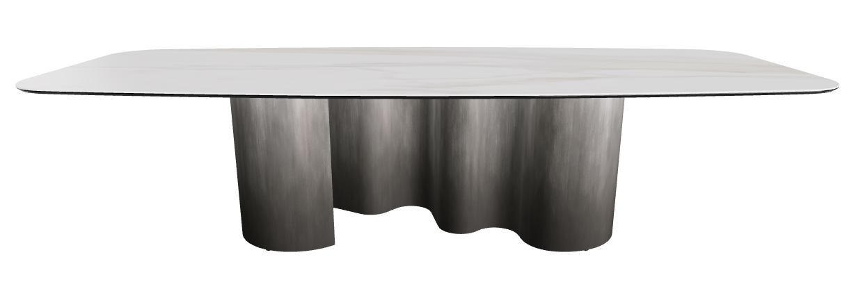 300x120x74h Barrel Shaped_Matt Golden Calacatta_Oxy Grey