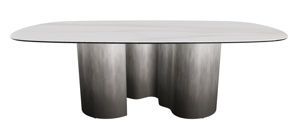 220x120x74h Biscuit Shaped_Matt Golden Calacatta_Oxy Grey