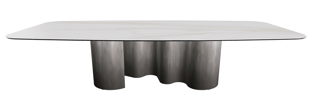 320x138x74h Barrel Shaped_Matt Golden Calacatta_Oxy Grey