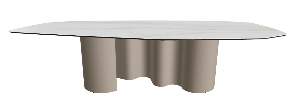 300x130x74h Polygon Shaped_Matt Golden Calacatta_Titanium Embossed