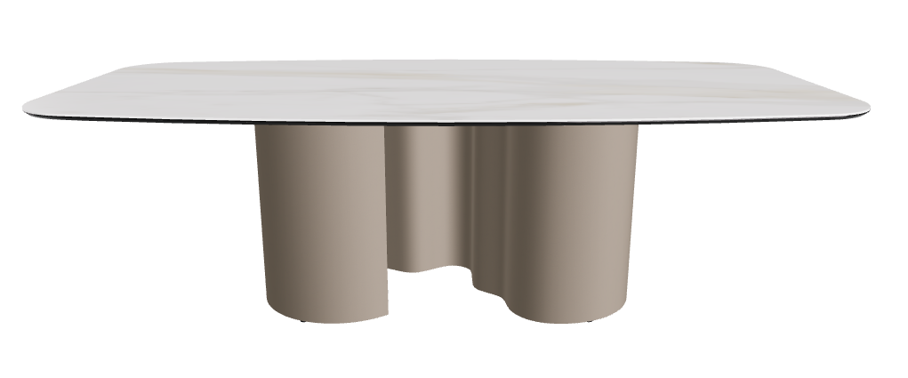 240x120x74h Barrel Shaped_Matt Golden Calacatta_Titanium Embossed