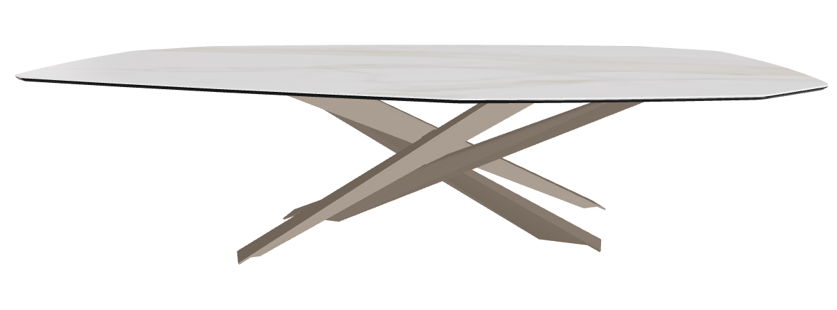 300x130x74.5h Polygon Shaped_Matt Golden Calacatta_Titanium Embossed