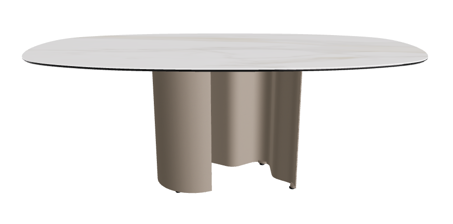 200x100x74h Bisuit Shaped_Matt Golden Calacatta_Titanium Embossed