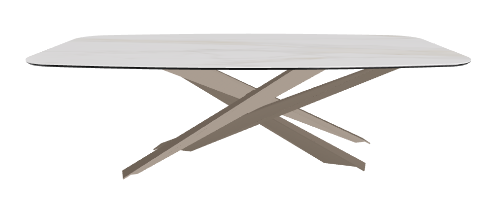 240x120x74.5h Barrel Shaped_Matt Golden Calacatta_Titanium Embossed