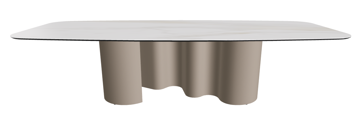 300x120x74h Barrel Shaped_Matt Golden Calacatta_Titanium Embossed