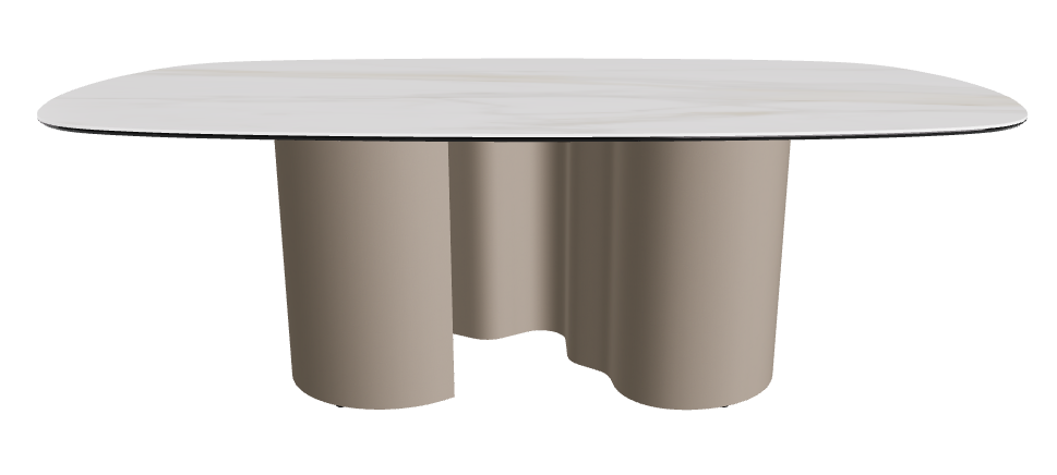 220x120x74h Biscuit Shaped_Matt Golden Calacatta_Titanium Embossed