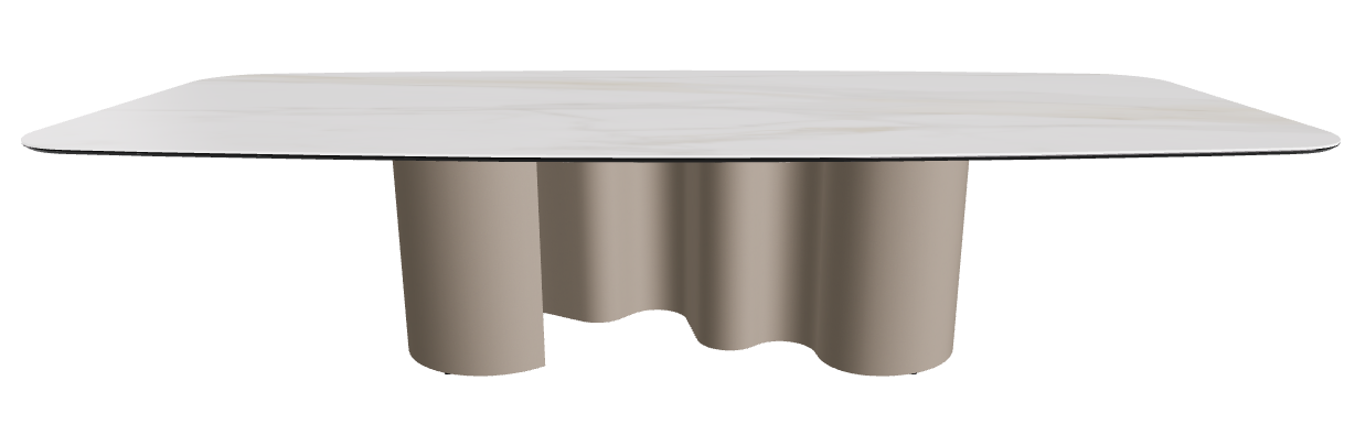 320x138x74h Barrel Shaped_Matt Golden Calacatta_Titanium Embossed